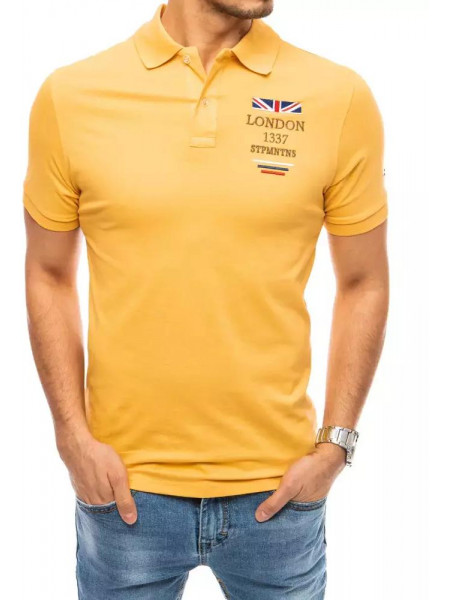 Koszulka polo z haftem żółta Dstreet PX0435