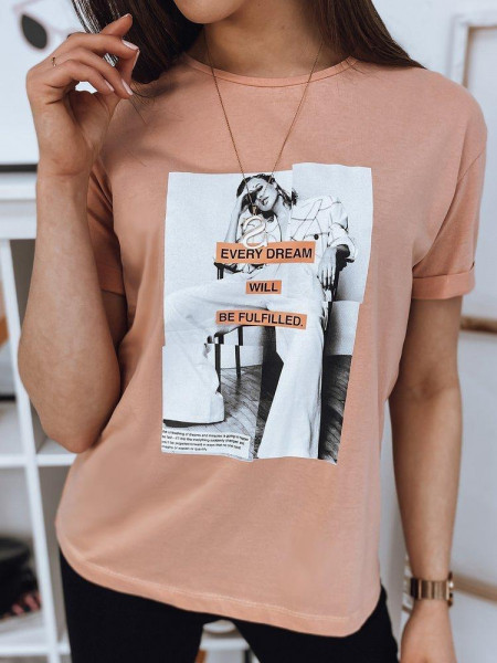 Moteriški marškinėliai (persiku krāsa) Carol