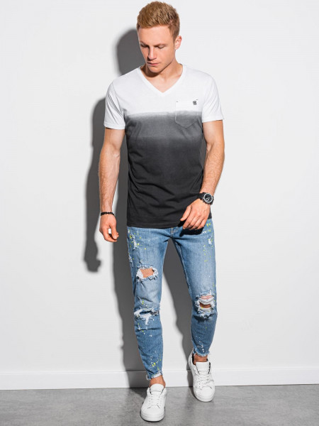 Vīriešu klajums t-shirt S1380 - melns Rowan