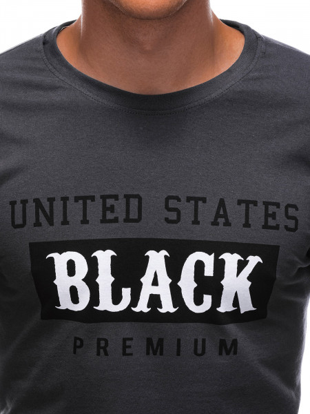 Vīriešu apdrukāts t-shirt S1405 - tumši pelēks Timon