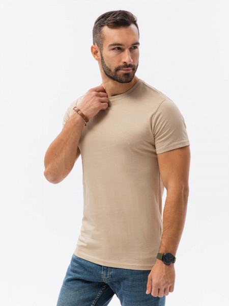 Vīriešu klajums t-shirt S1370 - bēša