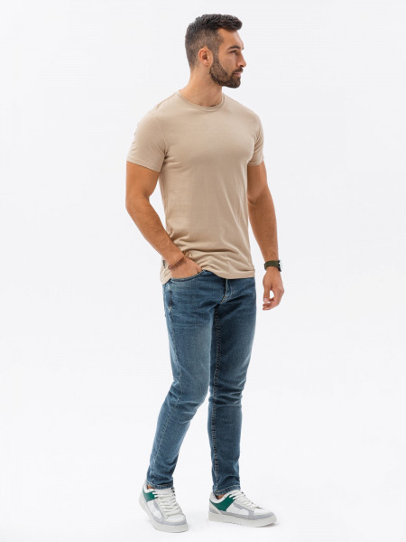Vīriešu klajums t-shirt S1370 - bēša