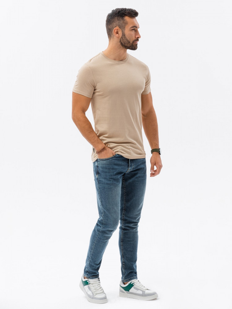 Vīriešu klajums t-shirt S1370 - bēša Vīriešu klajums t-shirt S1370 - bēša