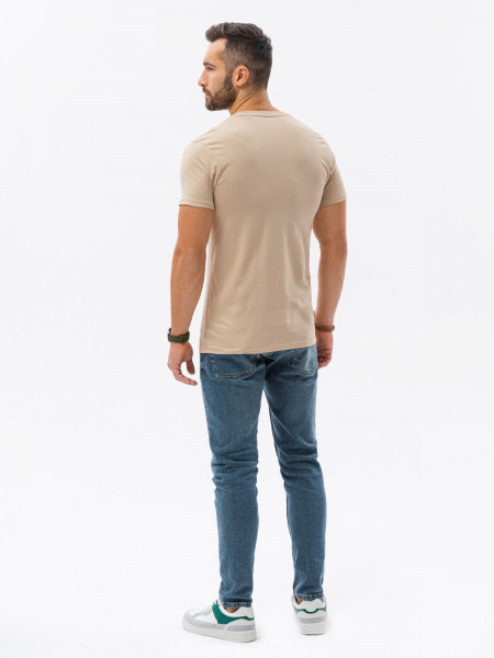 Vīriešu klajums t-shirt S1370 - bēša