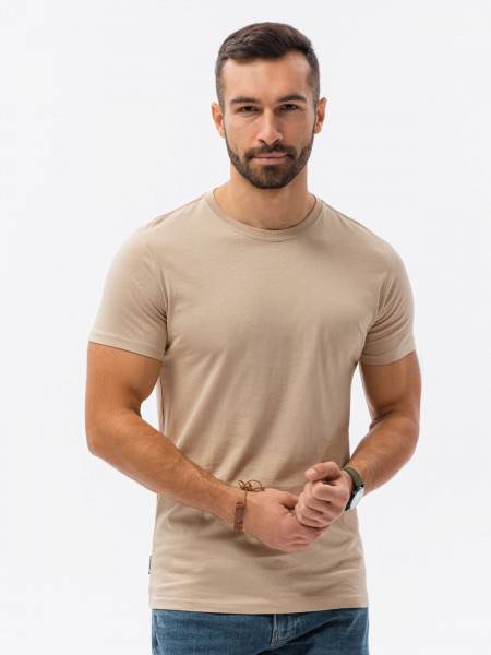 Vīriešu klajums t-shirt S1370 - bēša Vīriešu klajums t-shirt S1370 - bēša
