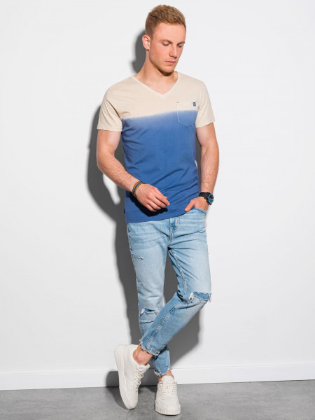 Vīriešu klajums t-shirt S1380 - tumši zils Waylon
