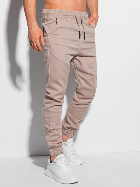 Men's pants joggers P1037 - light beige
