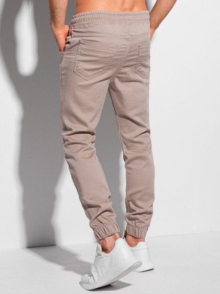 Men's pants joggers P1037 - light beige